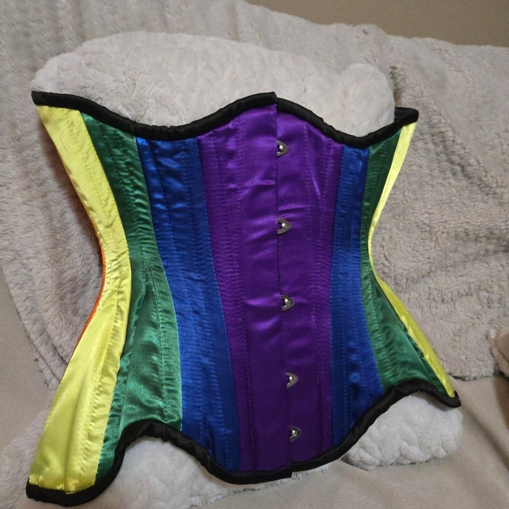 Vibrant Multicolor Steel Boned Waist Training Corset